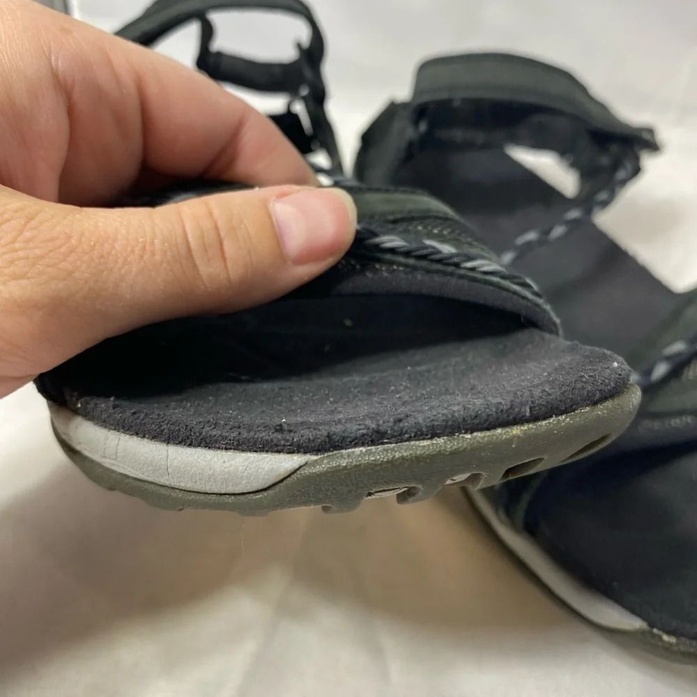 Merrell Black Leather Performance Strappy Sandals 9 - Picture 7 of 8